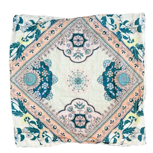 Anthropologie Euro Sham Square "Treven" Design Organic Cotton 26" Pillow‎ Case - Picture 1 of 4